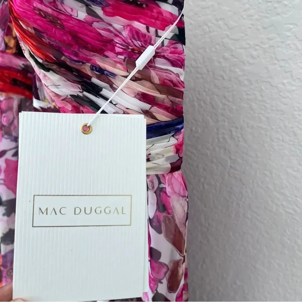 NEW Mac duggal white pink red Floral gown size 10 - Picture 12 of 13